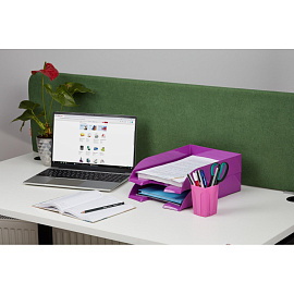 Подставка-стакан для канцелярских принадлежностей Attache Neon розовая 10x7x7 см