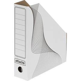 Лоток вертикальный для бумаг 75 мм Attache картонный белый с линиями (2 штуки в упаковке)