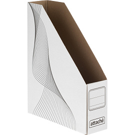Лоток вертикальный для бумаг 75 мм Attache картонный белый с линиями (2 штуки в упаковке)