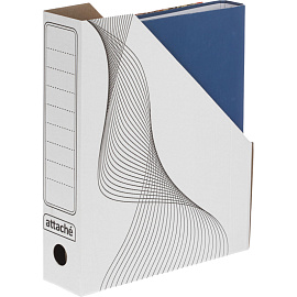 Лоток вертикальный для бумаг 75 мм Attache картонный белый с линиями (2 штуки в упаковке)