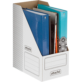 Лоток вертикальный для бумаг 150 мм Attache картонный белый (2 штуки в упаковке)