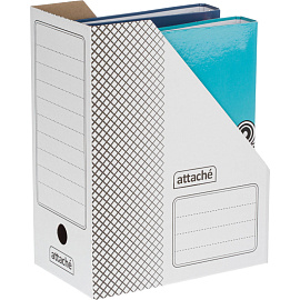 Лоток вертикальный для бумаг 150 мм Attache картонный белый (2 штуки в упаковке)