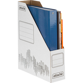 Лоток вертикальный для бумаг 75 мм Attache картонный белый (2 штуки в упаковке)