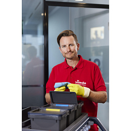 Салфетки хозяйственные Vileda Professional р-МикронКвик микрофибра 40х38 см 135 г/кв.м синие (5 штук в упаковке)