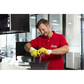 Салфетки хозяйственные Vileda Professional р-МикронКвик микрофибра 40х38 см 135 г/кв.м синие (5 штук в упаковке)