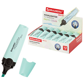 Текстовыделитель BRAUBERG "DELTA PASTEL", БИРЮЗОВЫЙ, линия 1-5 мм, 151732