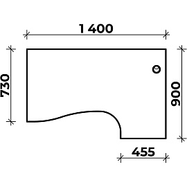 Стол угловой Easy to lead Easy One LT 22/16 правый (серый, 1400х900х740 мм)