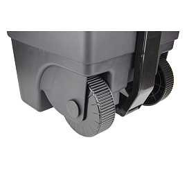 Контейнер-бак мусорный 85 л пластиковый на 2-х колесах черный\синий