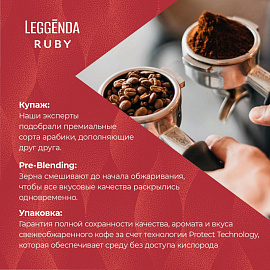 Кофе в зёрнах Poetti Leggenda Ruby арабика 100% 1 кг (пакет)