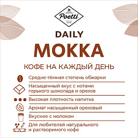 Кофе молотый Poetti Daily Mokka 250 г (вакуумная упаковка)