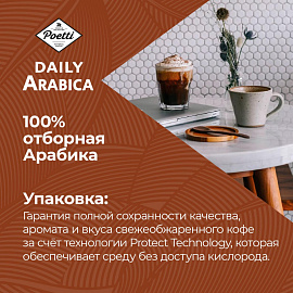 Кофе молотый Poetti Daily Arabica 250 г (пакет)