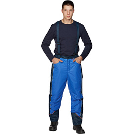 Брюки рабочие зимние мужские Nайтстар Алькор со светоотражающим кантом синие из ткани Lokker (размер 56-58, рост 182-188)