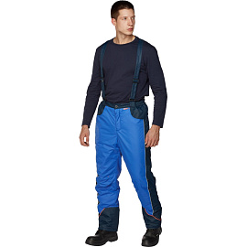 Брюки рабочие зимние мужские Nайтстар Алькор со светоотражающим кантом синие из ткани Lokker (размер 56-58, рост 182-188)
