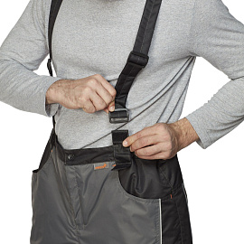 Брюки рабочие зимние мужские Nайтстар Алькор со светоотражающим кантом серые из ткани Lokker (размер 60-62, рост 170-176)