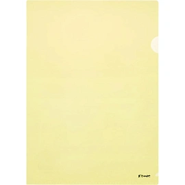 Папка-уголок Комус A4 пластиковая 180 мкм желтая