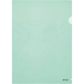 Папка-уголок Комус A4 пластиковая 180 мкм зеленая