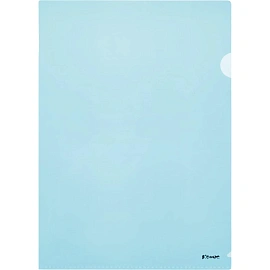 Папка-уголок Комус A4 пластиковая 180 мкм синяя