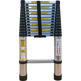 Лестница телескопическая Алюмет алюминиевая односекционная 14 ступеней (TLS4.1)