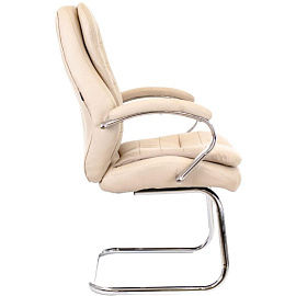 Конференц-кресло Everprof Valencia CF бежевое (экокожа, металл хромированный)