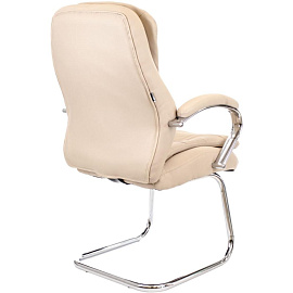 Конференц-кресло Everprof Valencia CF бежевое (экокожа, металл хромированный)