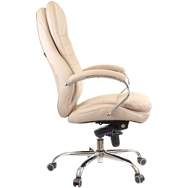 Кресло для руководителя Everprof Valencia M бежевое (экокожа, металл)