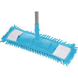 Швабра флаундер (плоская) насадка синель 40x10 см телескопическая рукоятка 67-120 см металл