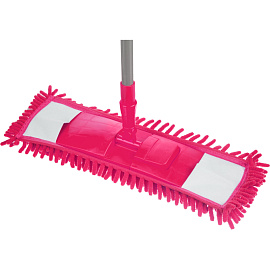 Швабра флаундер (плоская) насадка синель 40x10 см телескопическая рукоятка 67-120 см металл