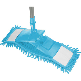 Швабра флаундер (плоская) насадка синель 40x10 см телескопическая рукоятка 67-120 см металл