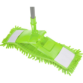 Швабра флаундер (плоская) насадка синель 40x10 см телескопическая рукоятка 67-120 см металл