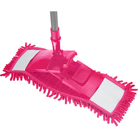 Швабра флаундер (плоская) насадка синель 40x10 см телескопическая рукоятка 67-120 см металл