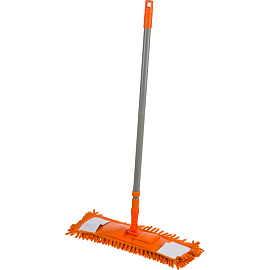 Швабра флаундер (плоская) насадка синель 40x10 см телескопическая рукоятка 67-120 см металл