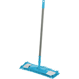 Швабра флаундер (плоская) насадка синель 40x10 см телескопическая рукоятка 67-120 см металл