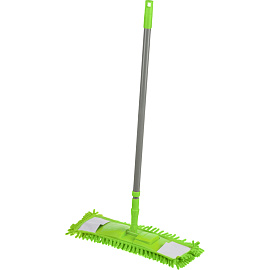 Швабра флаундер (плоская) насадка синель 40x10 см телескопическая рукоятка 67-120 см металл