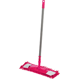 Швабра флаундер (плоская) насадка синель 40x10 см телескопическая рукоятка 67-120 см металл