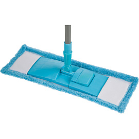 Швабра флаундер (плоская) насадка микрофибра 40x10 см телескопическая рукоятка 67-120 см металл