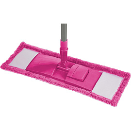 Швабра флаундер (плоская) насадка микрофибра 40x10 см телескопическая рукоятка 67-120 см металл