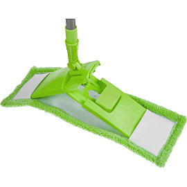 Швабра флаундер (плоская) насадка микрофибра 40x10 см телескопическая рукоятка 67-120 см металл