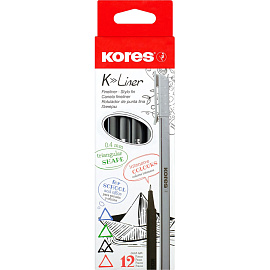 Линер Kores черный (толщина линии 0.4 мм)