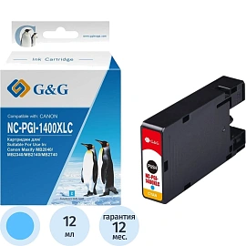 Картридж струйный G&G PGI-1400XL C для Canon голубой совместимый