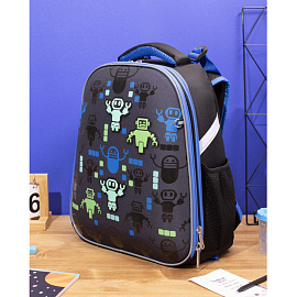 Ранец Комус Класс (№1 School) Basic Robot Hello анатомический синий с двумя отделениями