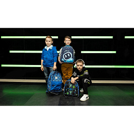 Ранец Комус Класс (№1 School) Basic Robot Hello анатомический синий с двумя отделениями