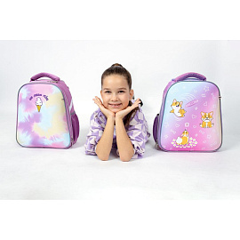 Ранец Комус Класс (№1 School) Basic Enjoy анатомический розовый вышивка с двумя отделениями