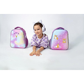 Ранец Комус Класс (№1 School) Basic Enjoy анатомический розовый вышивка с двумя отделениями