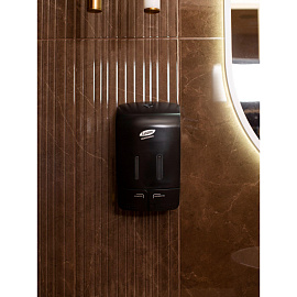 Дозатор (диспенсер) для жидкого мыла механический Luscan Professional Etalon пластик черный 2x550 мл