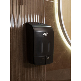 Дозатор (диспенсер) для жидкого мыла механический Luscan Professional Etalon пластик черный 2x550 мл