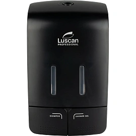 Дозатор (диспенсер) для жидкого мыла механический Luscan Professional Etalon пластик черный 2x550 мл
