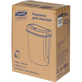 Контейнер для мусора подвесной Luscan Professional 12 л пластик чёрный (51.8x41.39x19.5 см) фото Контейнер для мусора подвесной Luscan Professional 12 л пластик чёрный (51.8x41.39x19.5 см)