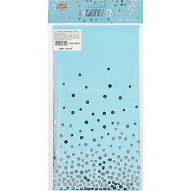 Скатерть одноразовая Веселая Затея Горошек 130x180 см голубая фото Скатерть одноразовая Веселая Затея Горошек 130x180 см голубая