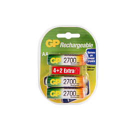 Аккумулятор AA 2600 мАч GP 2700 series 270AAHC4/2-2CR6 6 штук в упаковке Ni-Mh