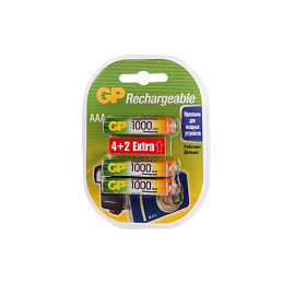 Аккумулятор AAA 950 мАч GP 1000 series 100AAAHC4/2-2CR6 6 штук в упаковке Ni-Mh